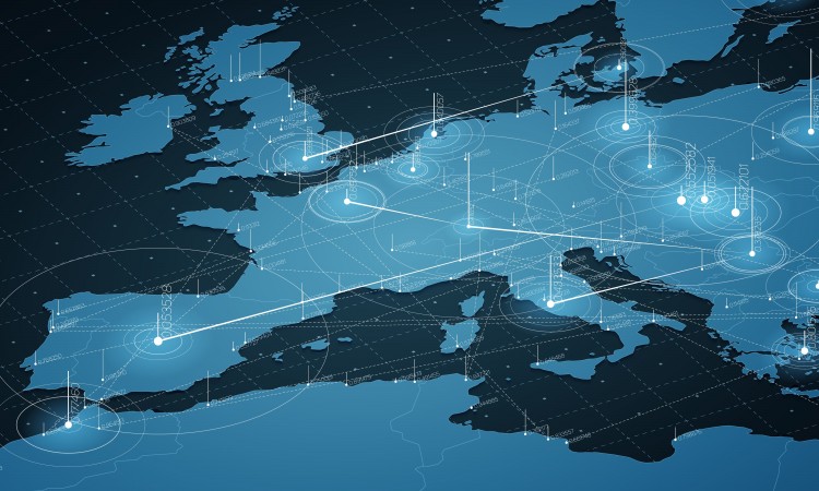 A map showcasing the tracking of European integration 