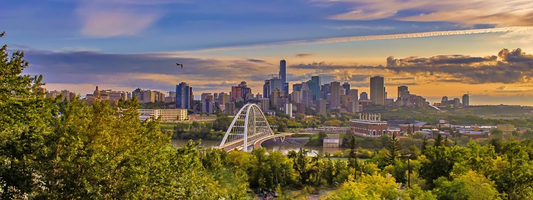 morning edmonton skyline