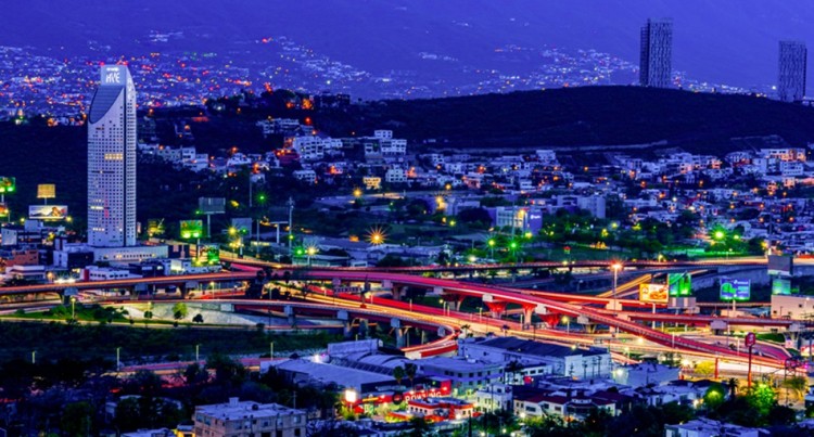 Monterrey cityscape at night