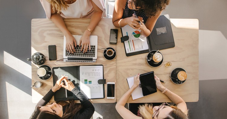 Women sitting at a desk