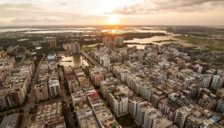 Drone image of Dhaka